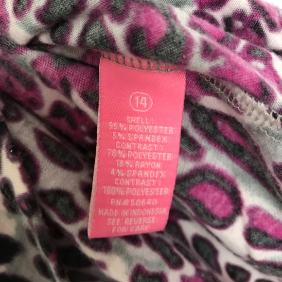 Cheetah Print Floral Shoulder Mini Dress Women's XS/S Girls 14 Pink With Belt - Picture 6 of 8